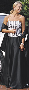 Black and White Tiffany gown