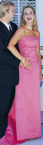 Tiffany Designs coral prom dress