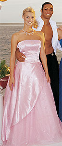 Tiffany Designs Pink prom gown