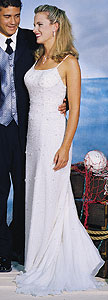 Tiffany Designs White prom dress