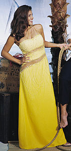 Precious Formals Yellow prom dress
