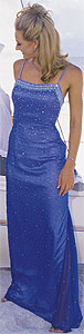 Fleur De Lis Blue Prom Gown